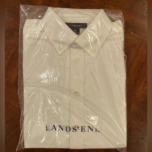 Lands’ End Boy’s White Oxford Long Sleeve Shirt. NWT. Size 10.